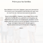 Prière pour les familles - Prayer for Families in French PDF