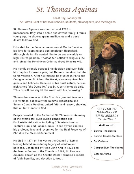 St. Thomas Aquinas bio pdf