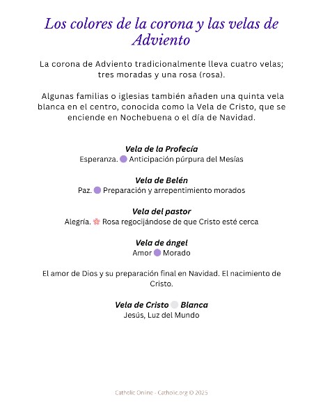 Los colores de la corona y las velas de Adviento Los colores de la corona y las velas de Adviento - Advent Wreath and Candle Colors in Spanish PDF