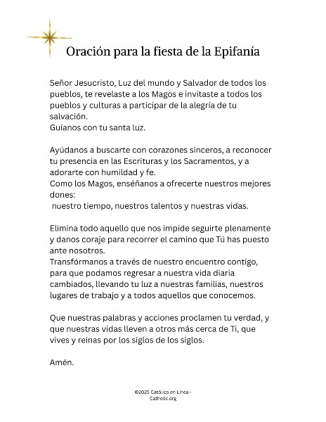 Prayer for the Feast of the Epiphany in Spanish pdf