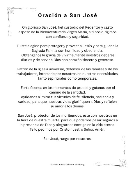 Oración a San José - Prayer to Saint Joseph in Spanish pdf