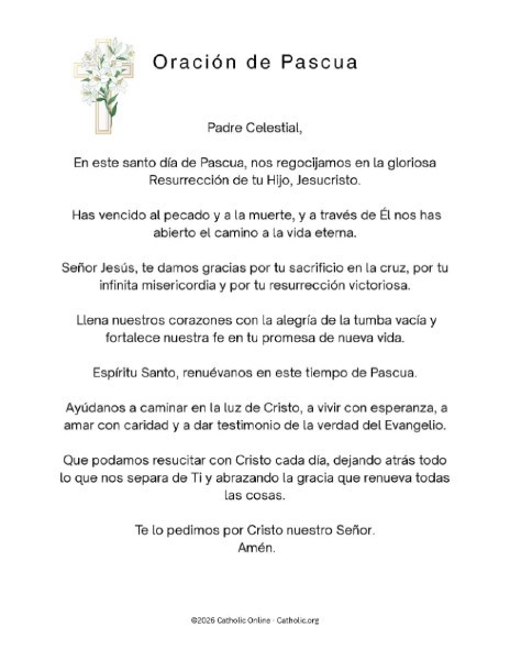 Oracion de Pascua - Easter Prayer in Spanish PDF