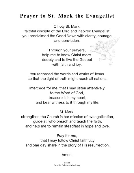 Prayer to St. Mark the Evangelist pdf