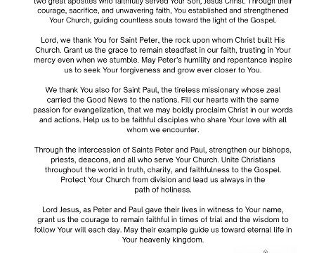 A Prayer for the Solemnity of Saints Peter and Paul pdf