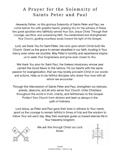 A Prayer for the Solemnity of Saints Peter and Paul pdf
