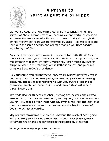 A Prayer to Saint Augustine of Hippo (FREE PDF)
