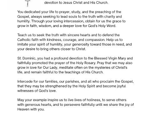 A Prayer to Saint Dominic pdf