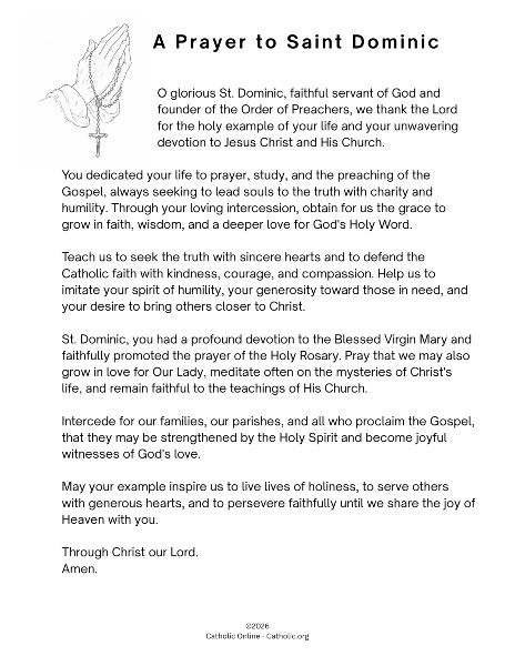 A Prayer to Saint Dominic pdf