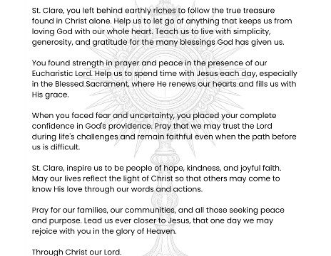A Prayer to St. Clare of Assisi pdf