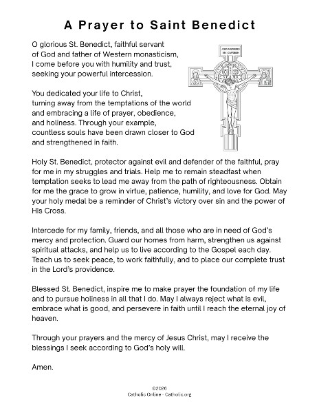 A Prayer to saint benedict pdf