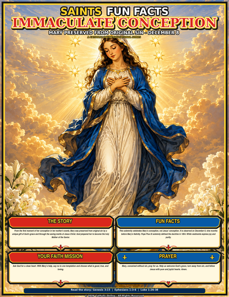 Immaculate Conception – Saints Fun Facts (FREE PDF)