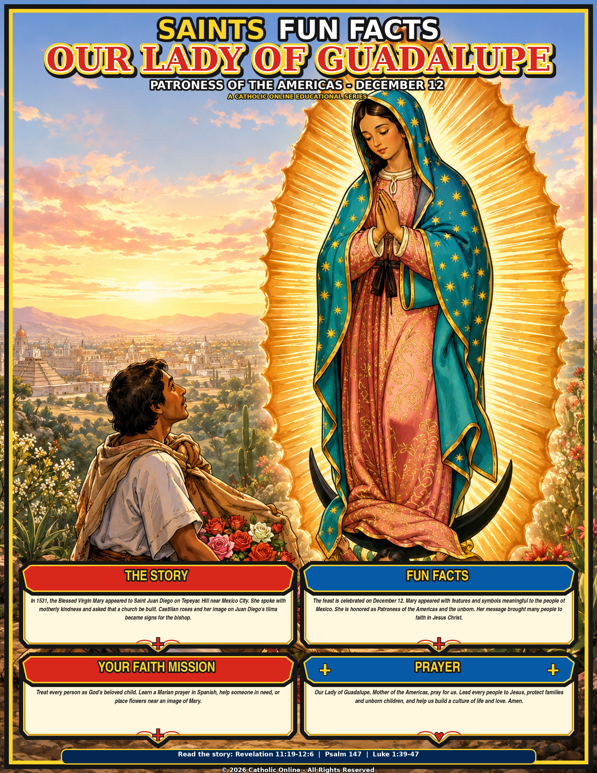 Saints Fun Facts for Our Lady of Guadalupe