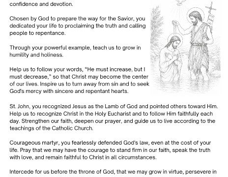 Prayer to Saint John the Baptist pdf