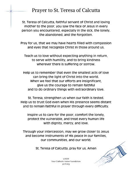 Prayer to St. Teresa of Calcutta pdf