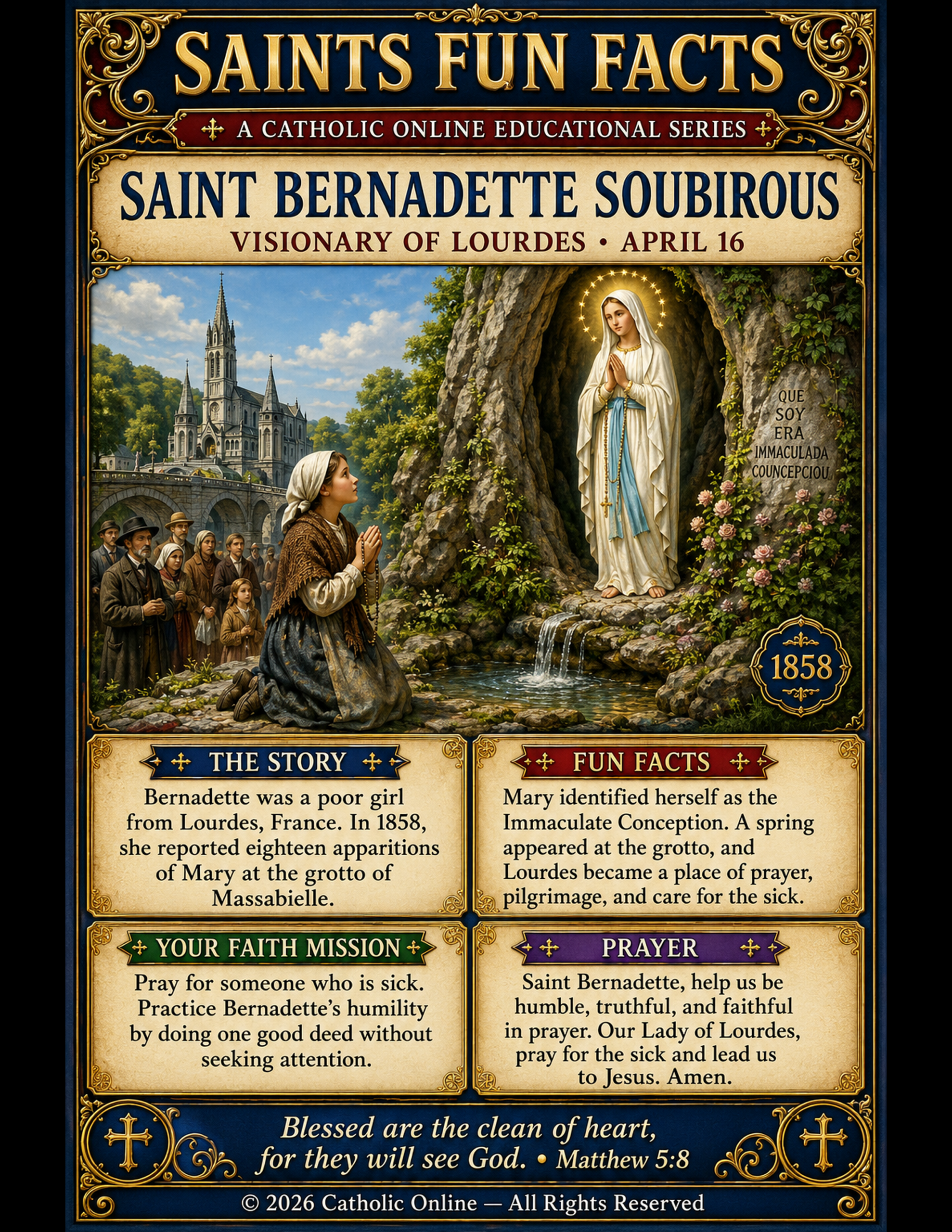 Saints Fun Facts for St. Bernadette Soubirous