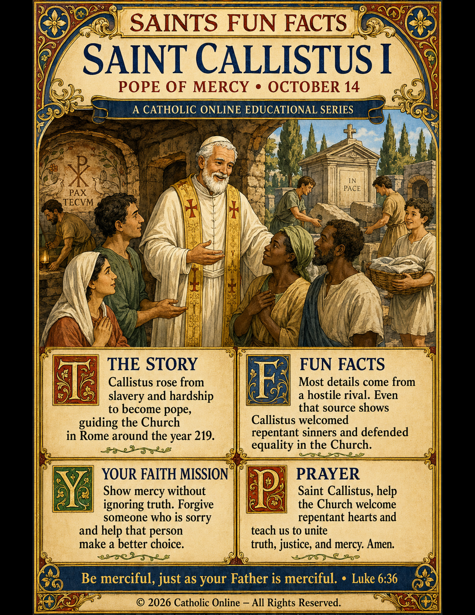 Saints Fun Facts for St. Callistus I