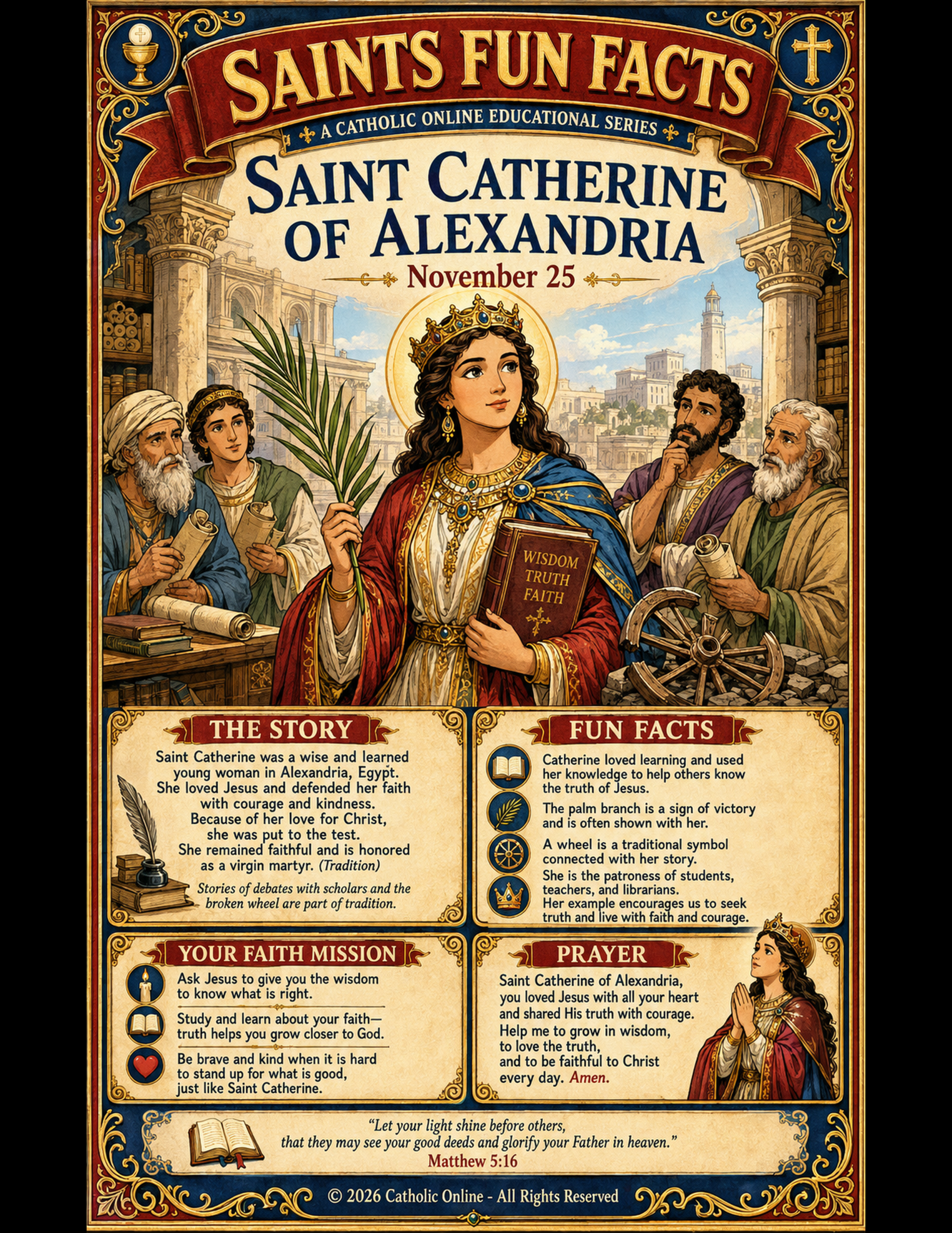 Saints Fun Facts for St. Catherine of Alexandria
