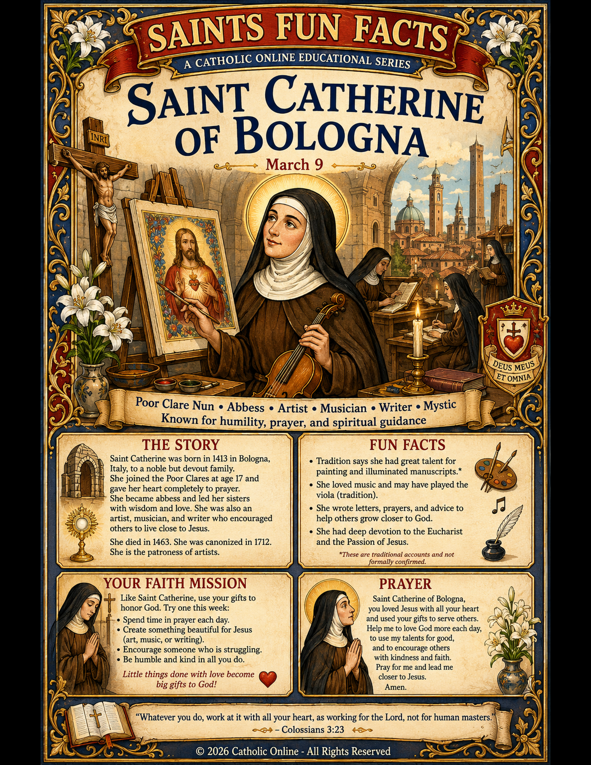St. Catherine of Bologna Fun Fact Image