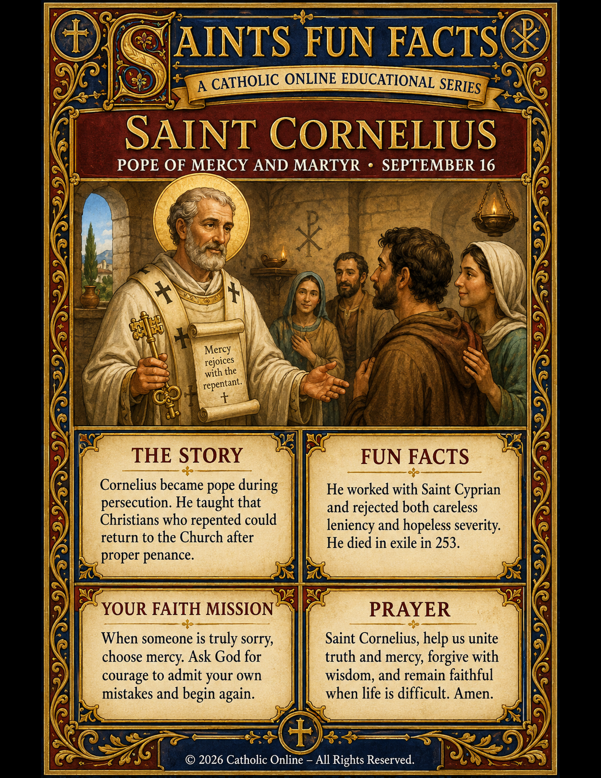 Saints Fun Facts for St. Cornelius