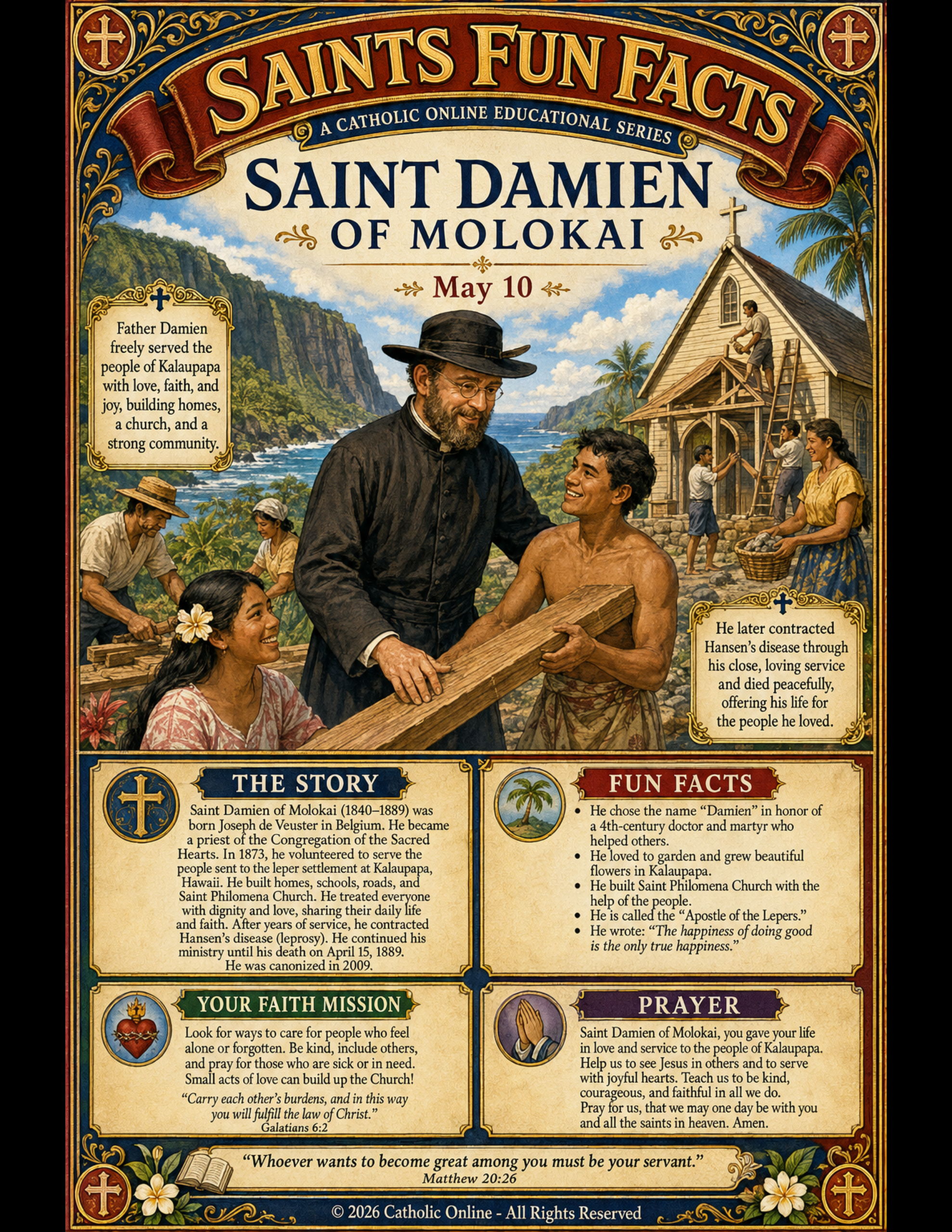 Saints Fun Facts for St. Damien of Molokai