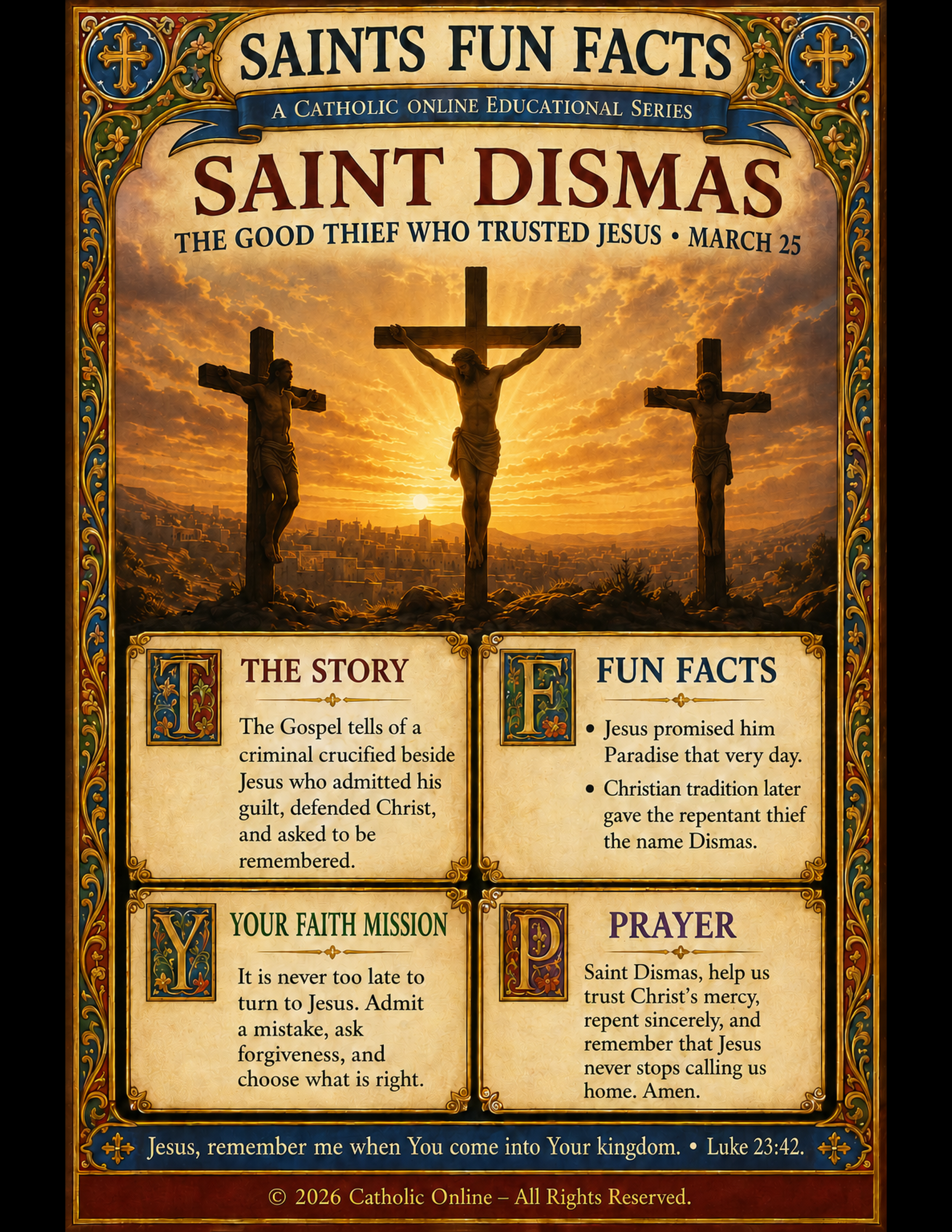 Saints Fun Facts for St. Dismas