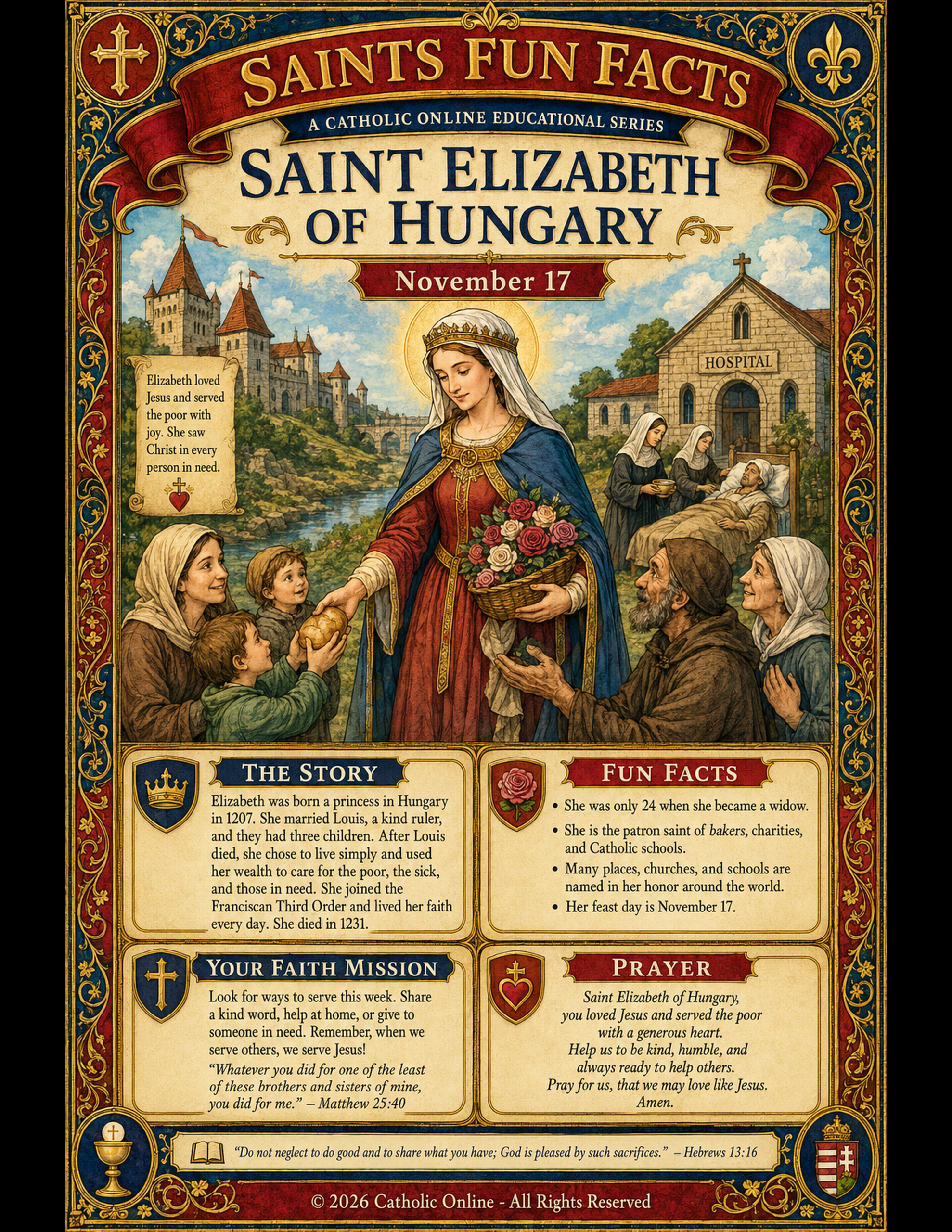 Saints Fun Facts for St. Elizabeth of Hungary