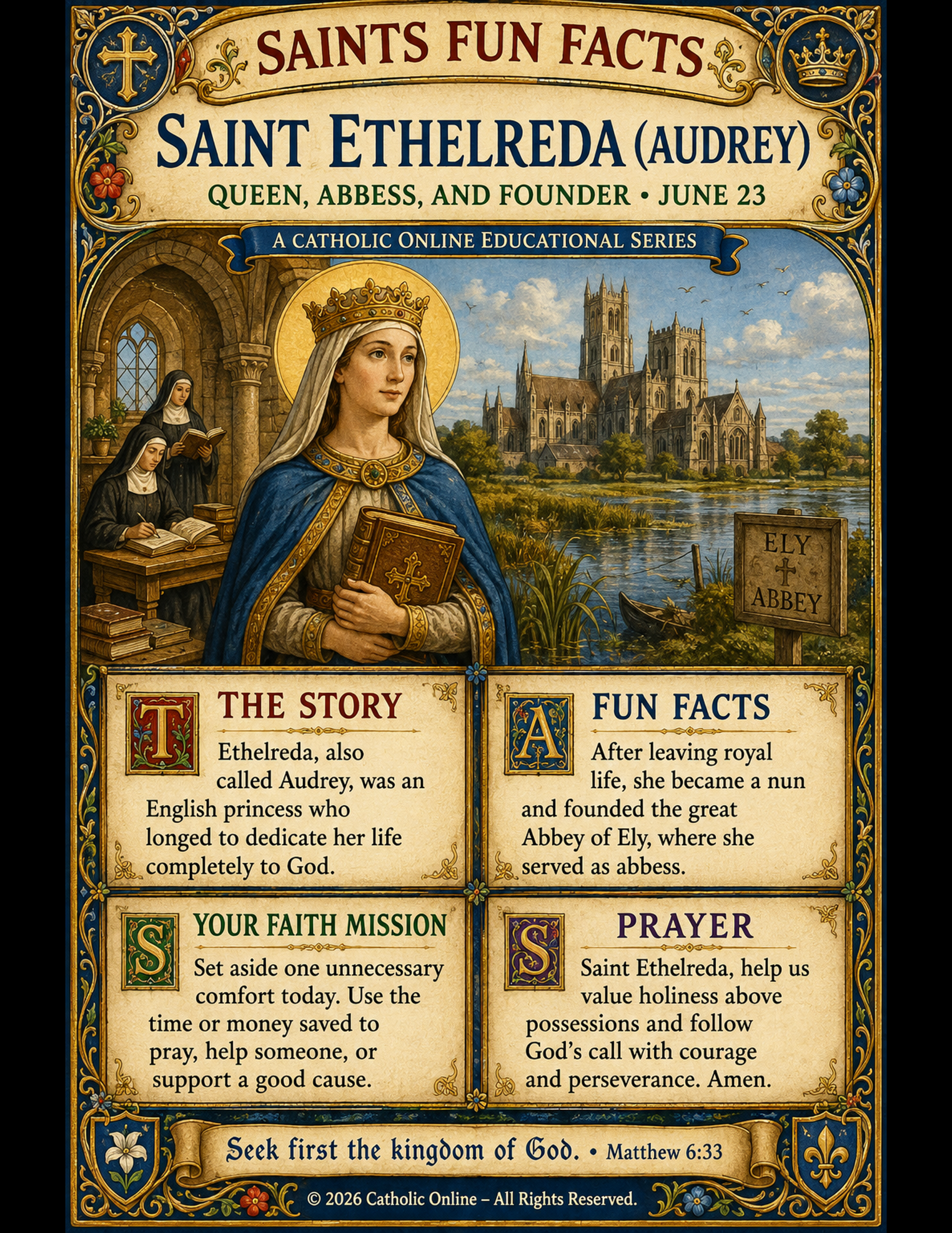 St. Ethelreda (Audrey) Fun Fact Image