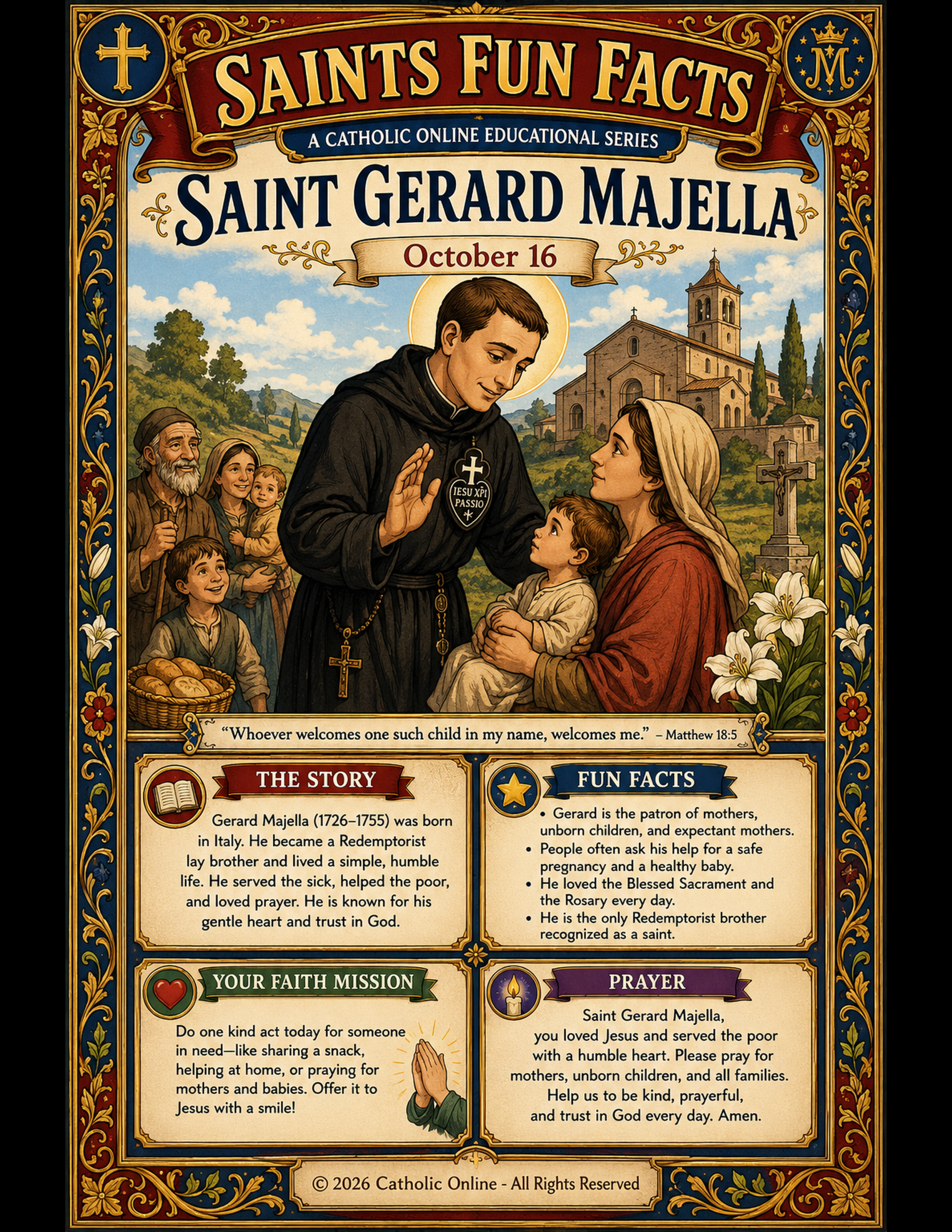 Saints Fun Facts for St. Gerard Majella