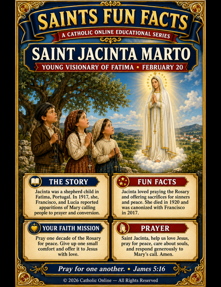 Saint Jacinta Marto – Saints Fun Facts (FREE PDF)