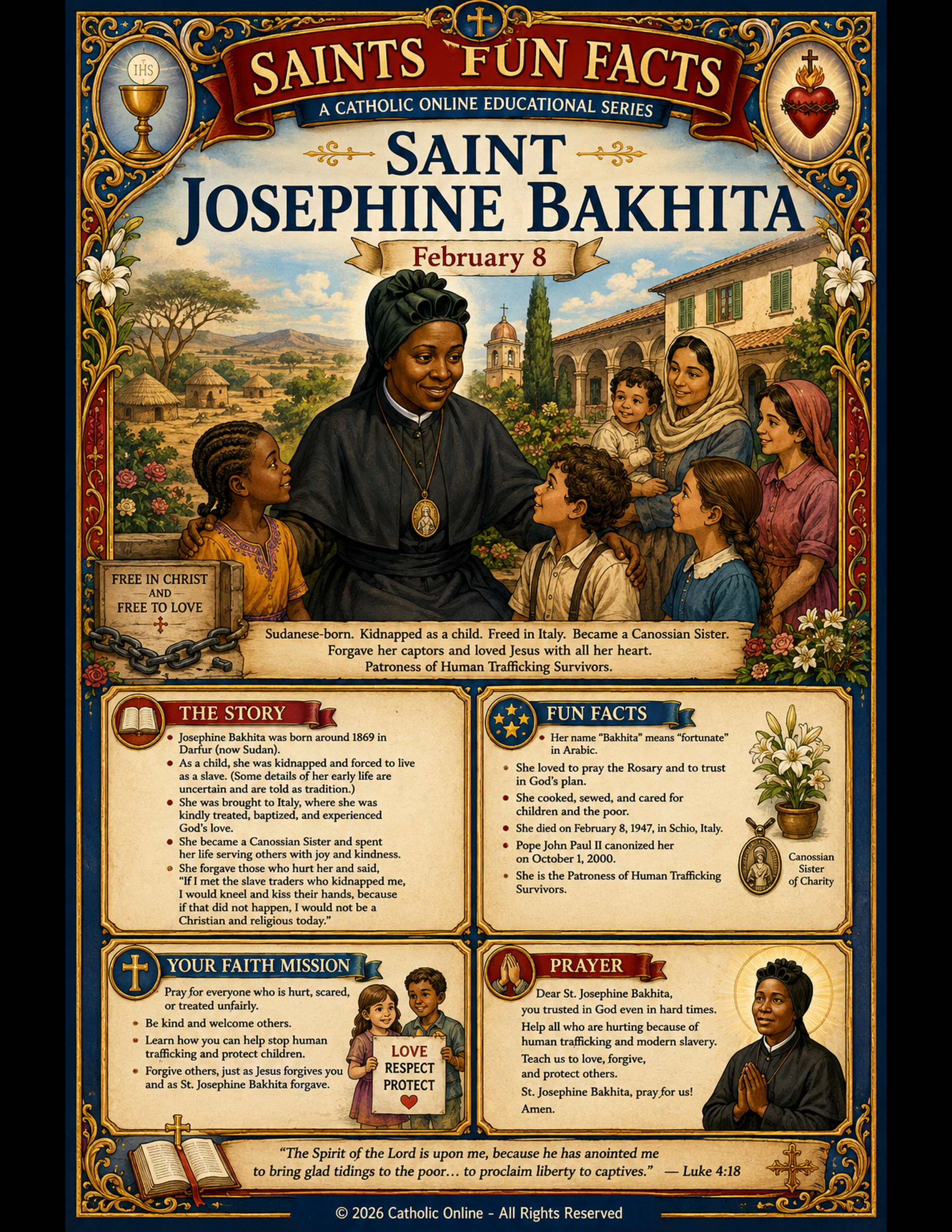 St. Josephine Bakhita Fun Fact Image