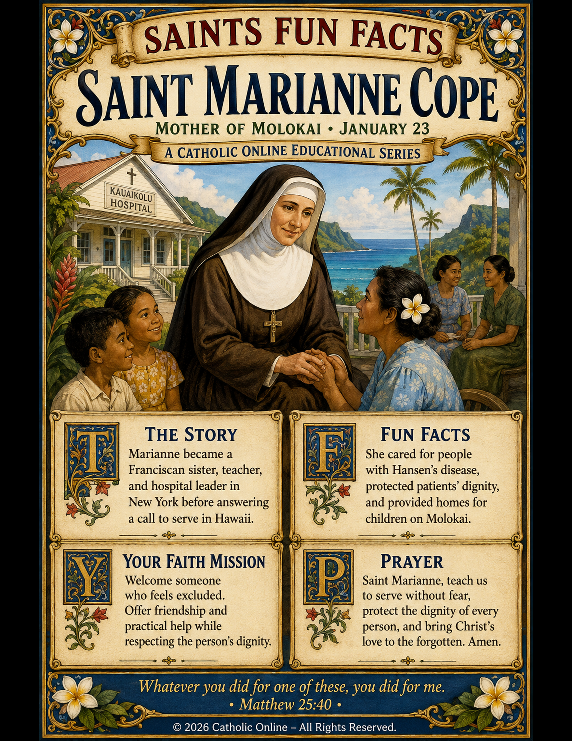 St. Marianne Cope Fun Fact Image