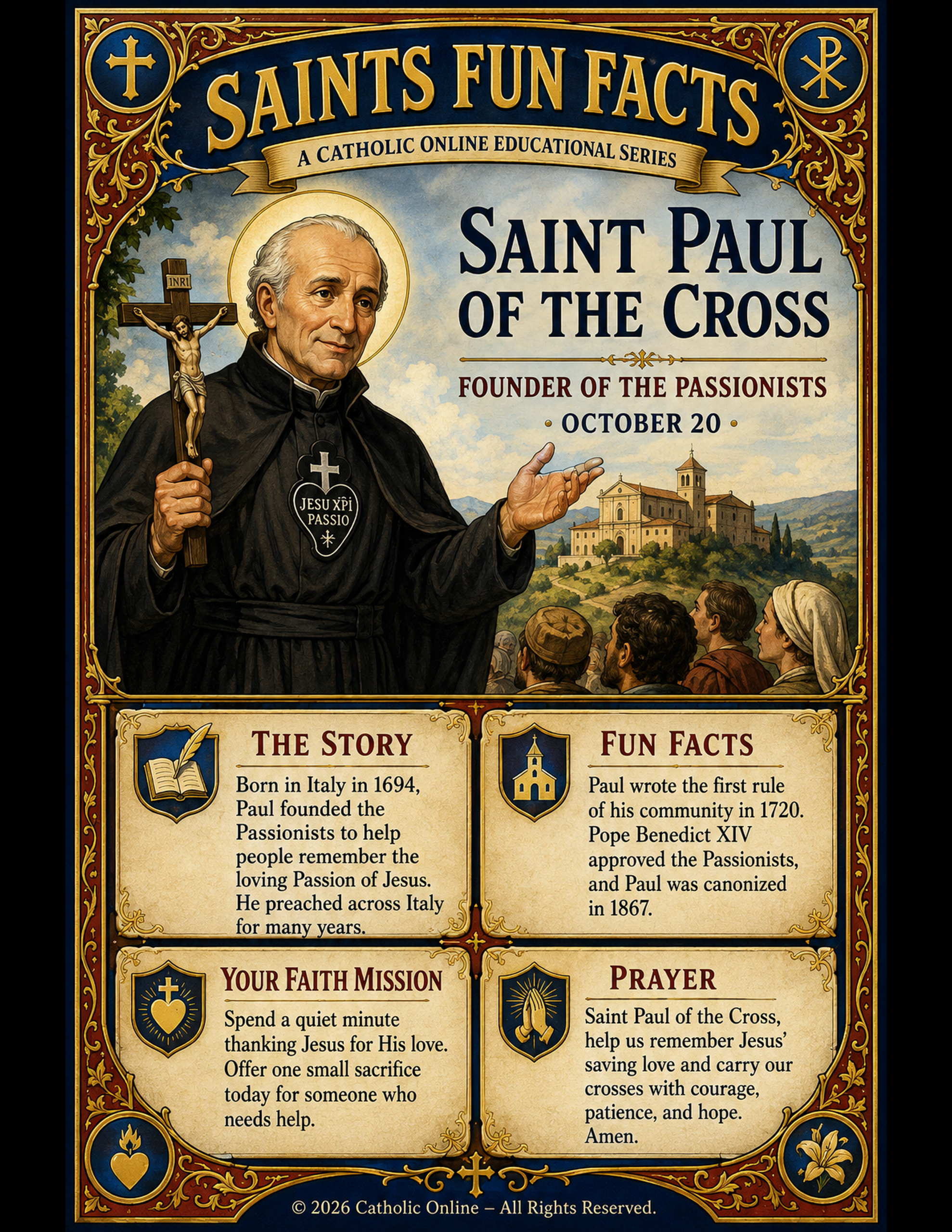 St. Paul of the Cross Fun Fact Image