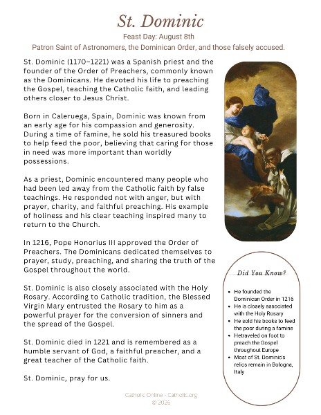 St. Dominic bio pdf