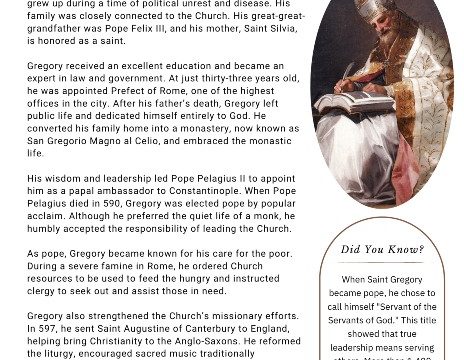 St. Gregory the Great Bio