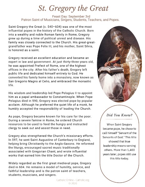 St. Gregory the Great Bio