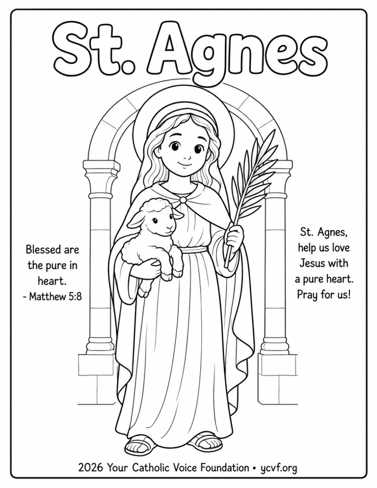 St. Agnes Coloring Page (FREE PDF)