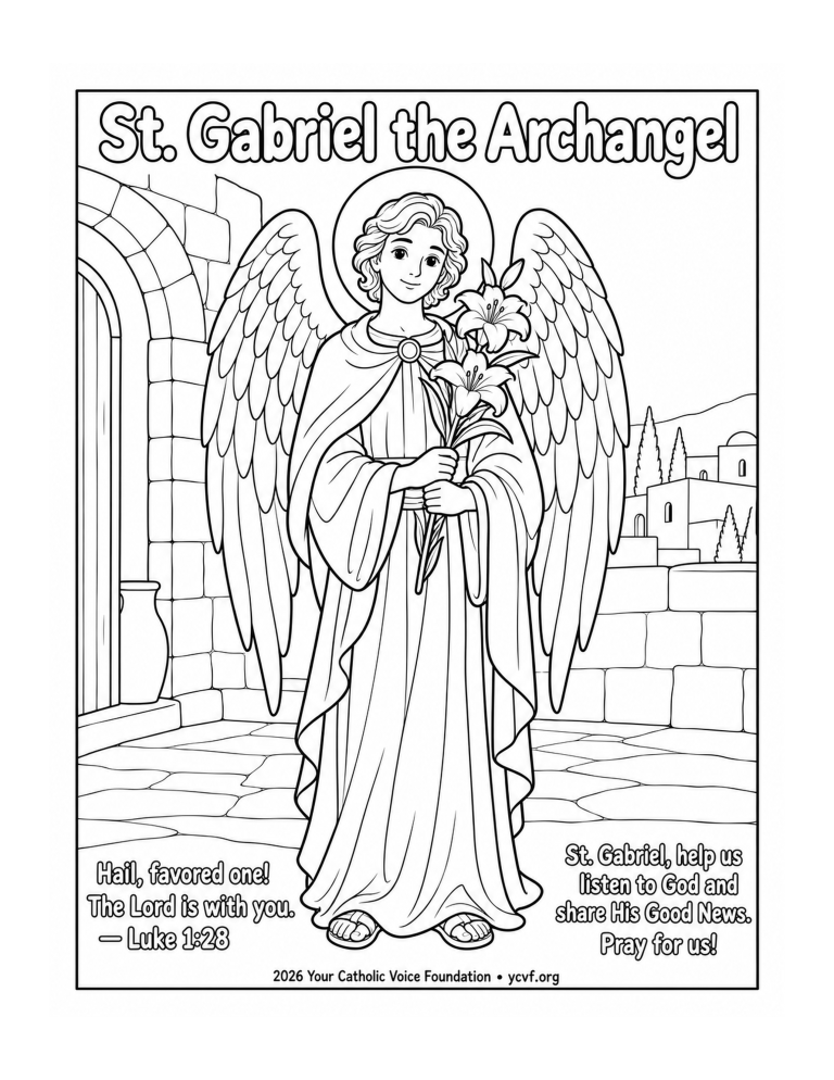St-Gabriel-the-Archangel-Coloring-Page
