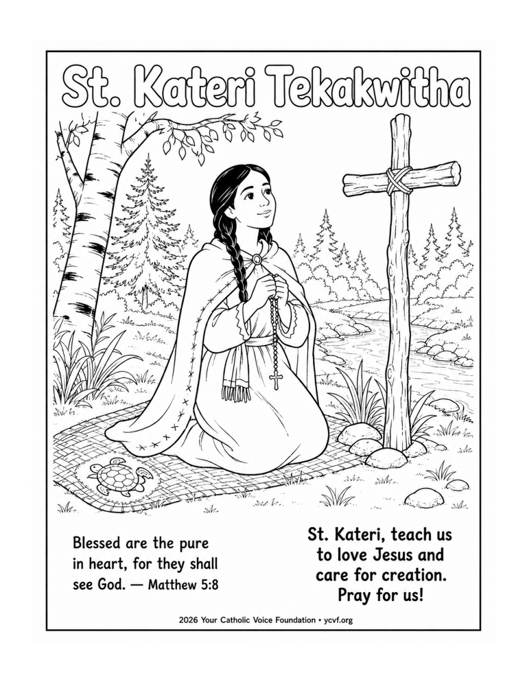 St-Kateri-Tekakwitha-Coloring-Page