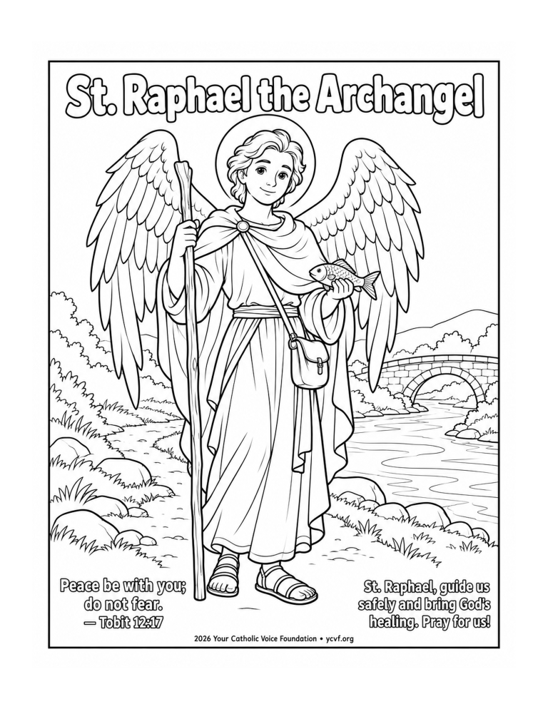 St-Raphael-the-Archangel-Coloring-Page