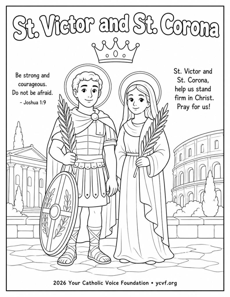 St-Victor-and-St-Corona-Coloring-Page