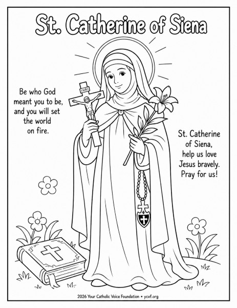 St. Catherine of Siena Coloring Page pdf