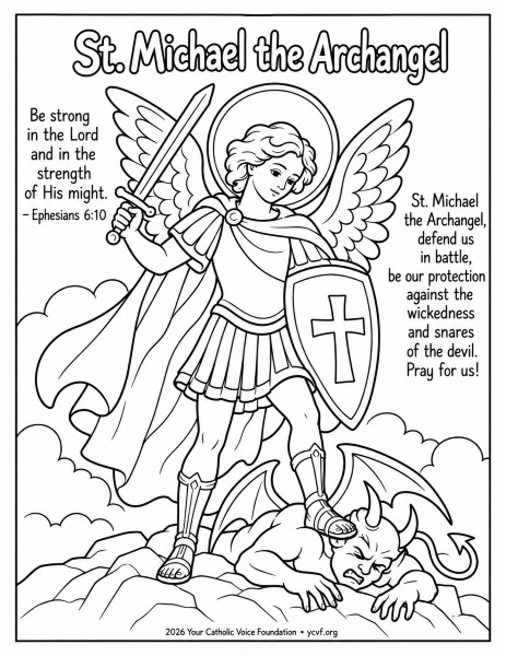 St. Michael the Archangel Coloring Page pdf