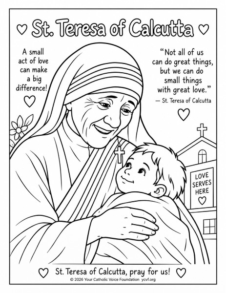 St. Teresa of Calcutta Coloring Page pdf