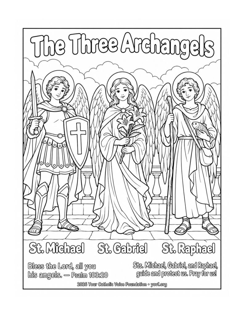 The-Three-Archangels-Coloring-Page