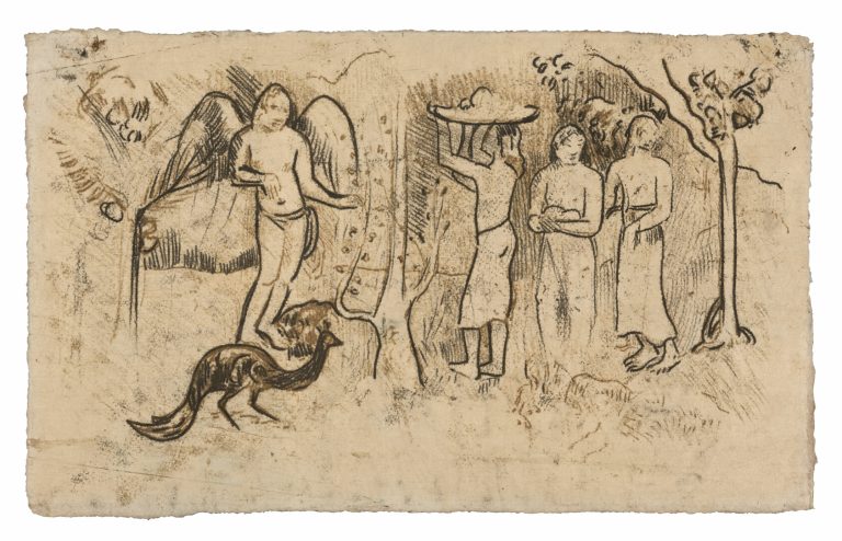 Angel, Peacock, and Three Tahitians