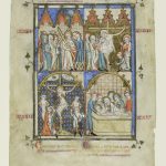 Leaf from a Picture Cycle: Christ Carrying the Cross, The Crucifixion, The Descent from the Cross, and the Entombment