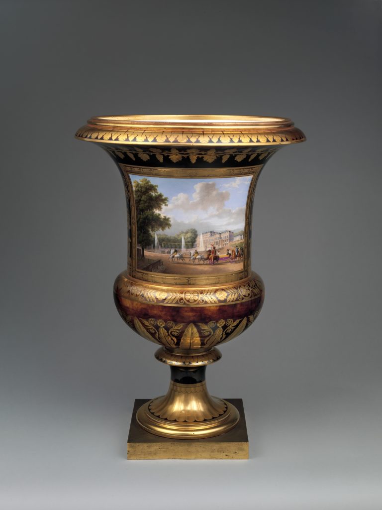 Medici vase with a scene of the château at