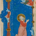 Praying Saint (Moses?) with Christ in a Historiated Initial "L", from a Choirbook