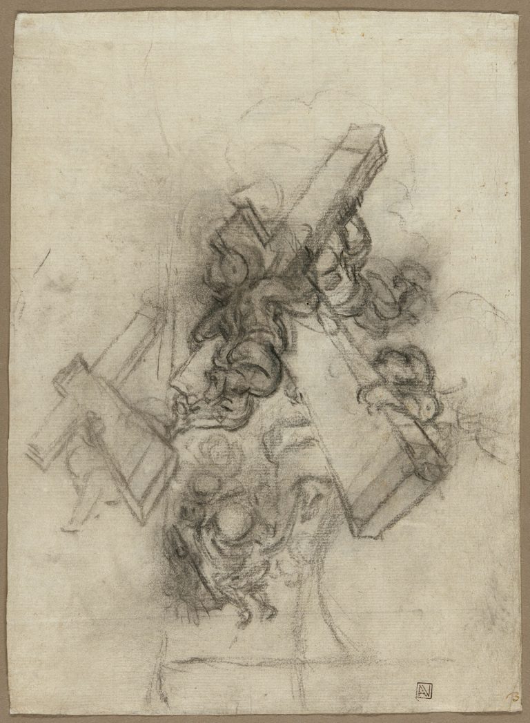Putti Carrying the Cross (recto)