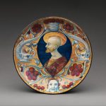 Shallow bowl with a bearded saint